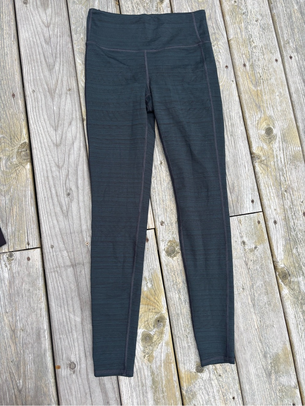 Athleta Black/blue  High-Waist leggings with Subtle Texture size small